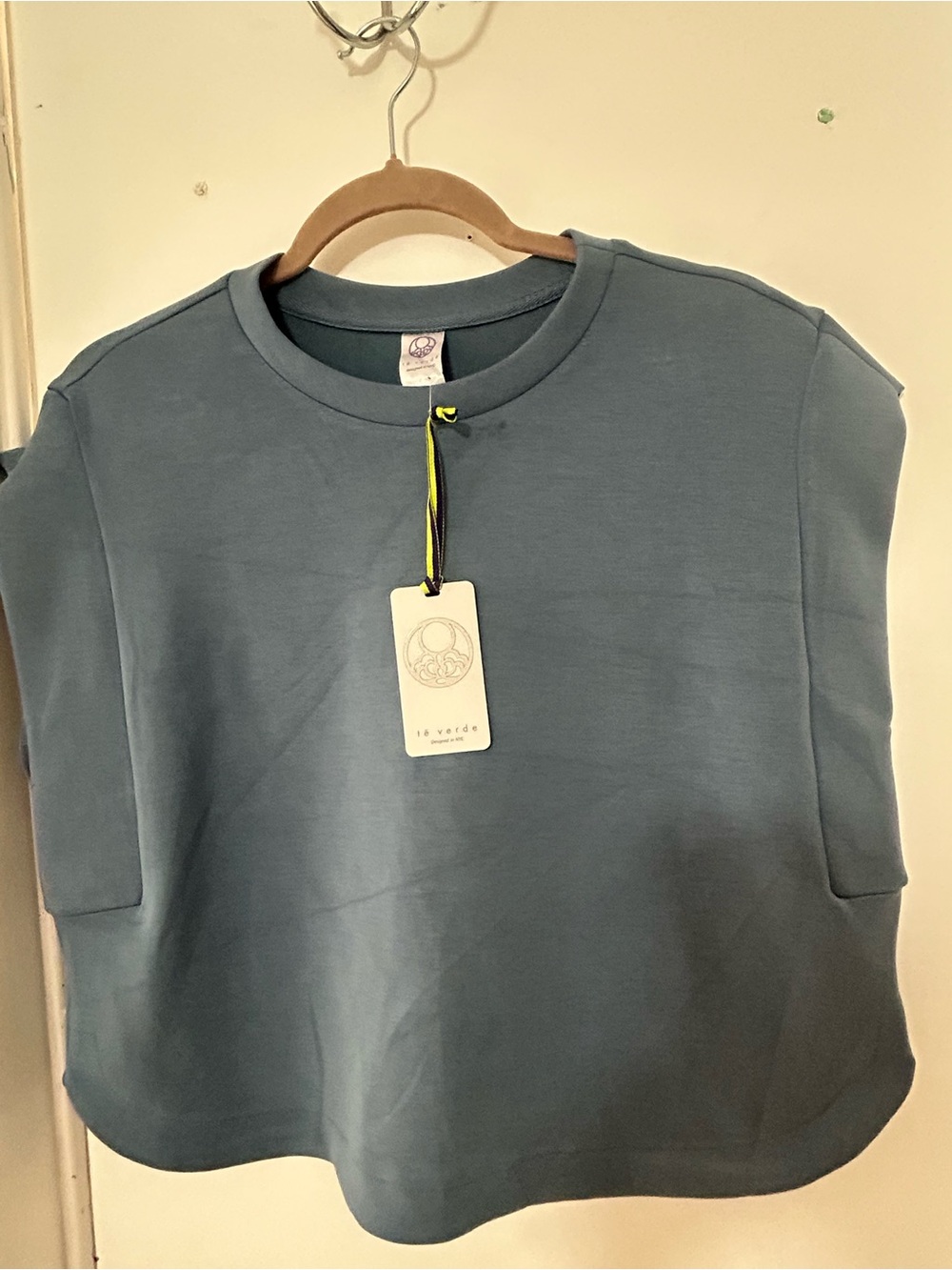 Te Verde Women's Slate Blue Cropped T-Shirt Top